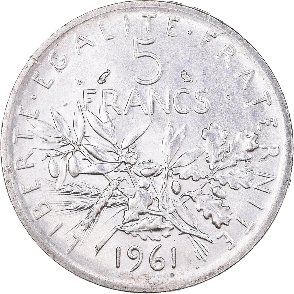 Münze, Frankreich, Semeuse, 5 Francs, 1961, Paris, VZ+, Silber, KM:926