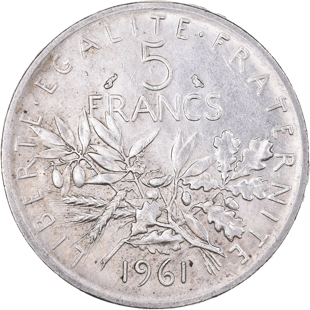 Moneta, Francia, Semeuse, 5 Francs, 1961, Paris, SPL-, Argento, KM:926