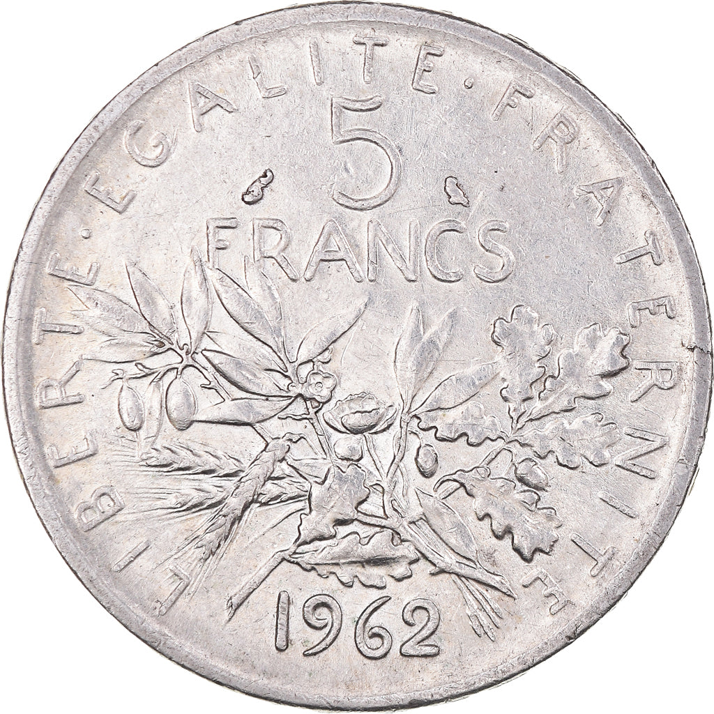Coin, France, Semeuse, 5 Francs, 1962, Paris, AU(55-58), Silver, KM:926