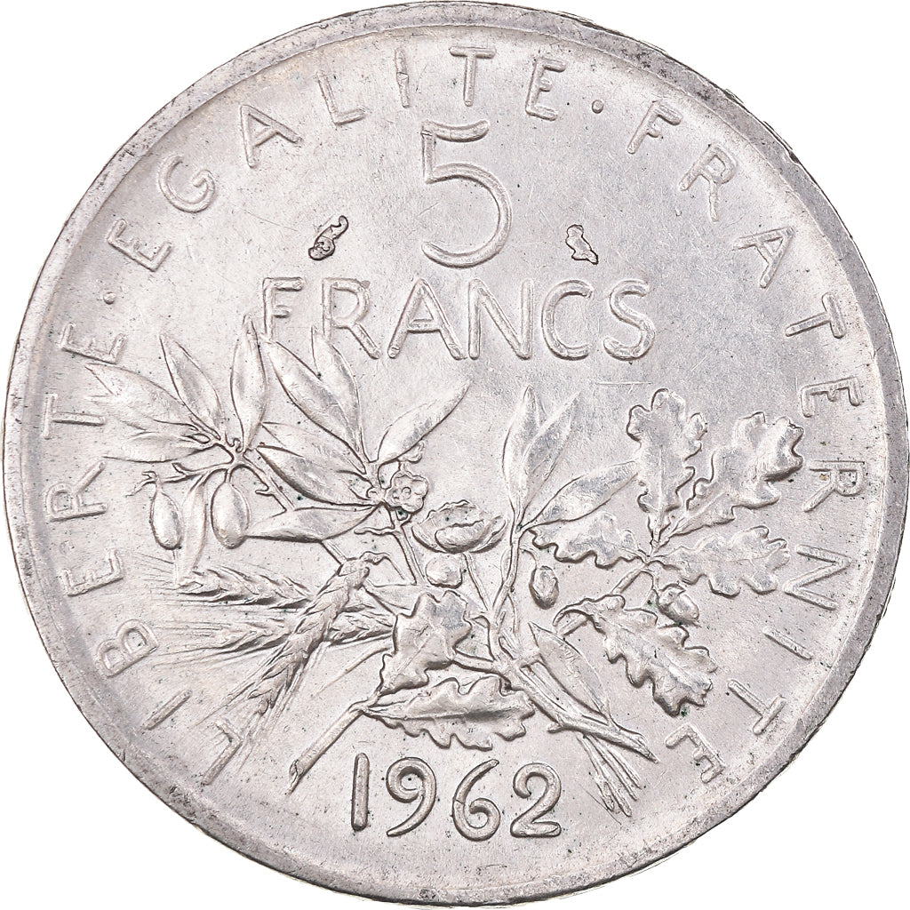 Moneta, Francia, Semeuse, 5 Francs, 1962, Paris, SPL-, Argento, KM:926