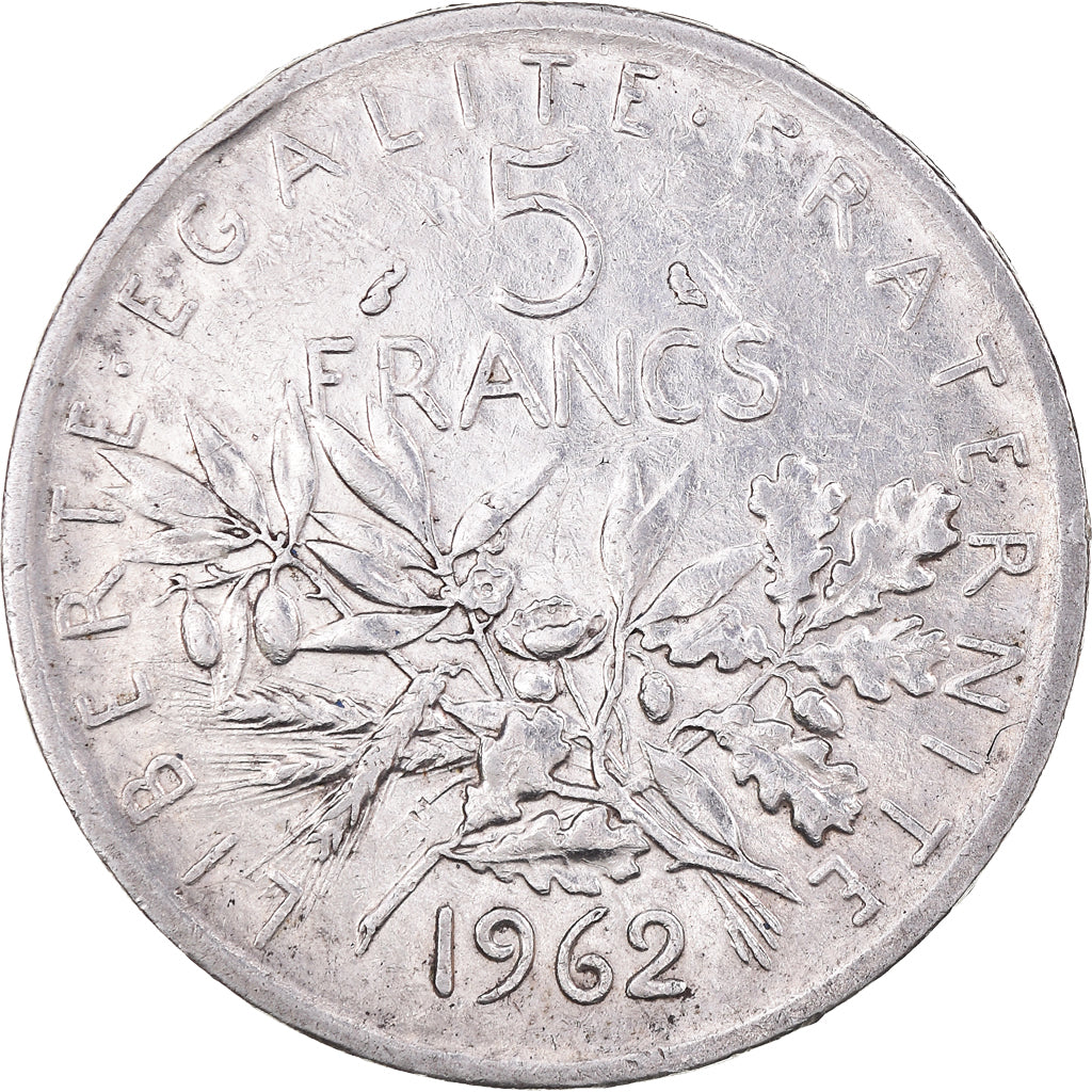 Moneta, Francia, Semeuse, 5 Francs, 1962, Paris, SPL-, Argento, KM:926