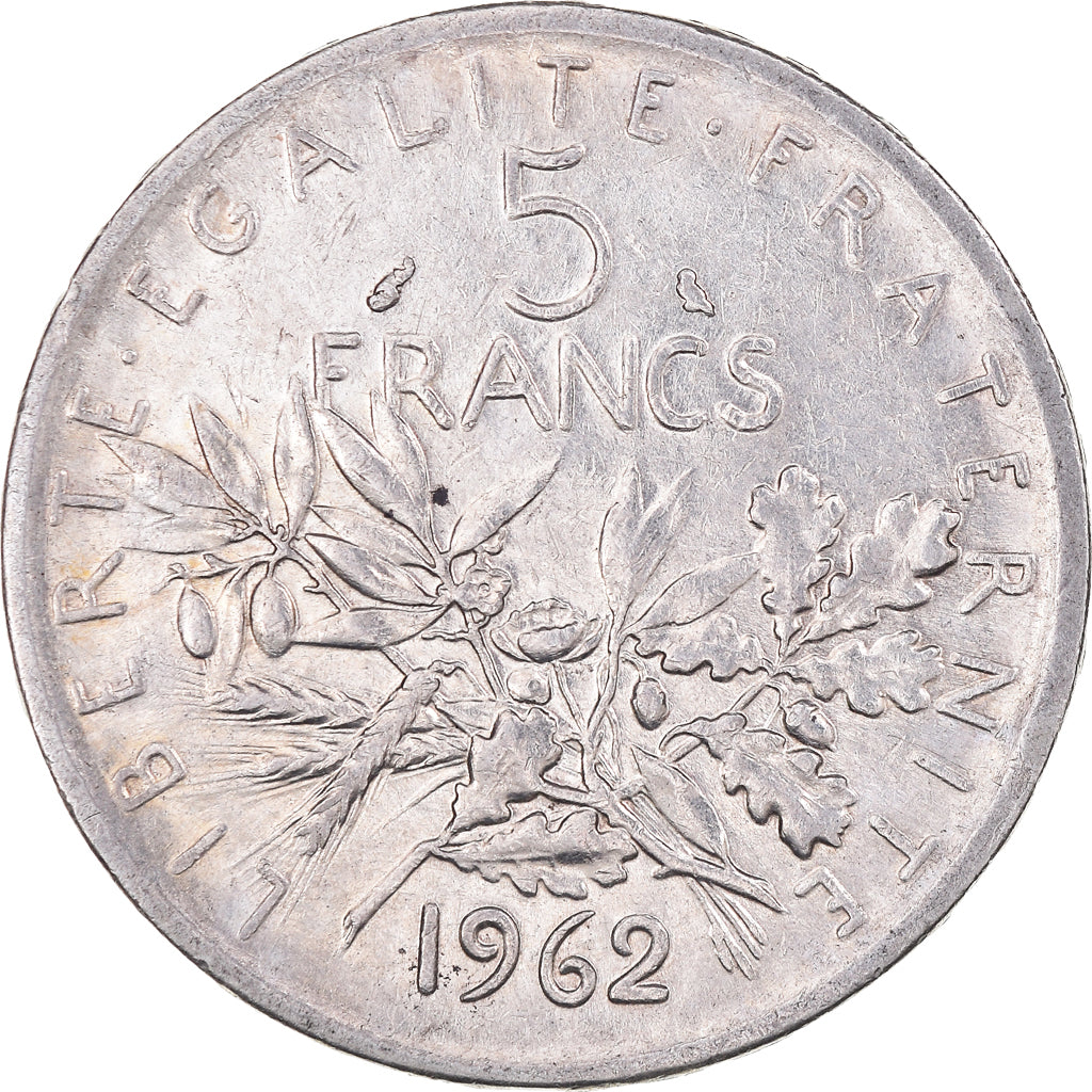 Coin, France, Semeuse, 5 Francs, 1962, Paris, AU(55-58), Silver, KM:926