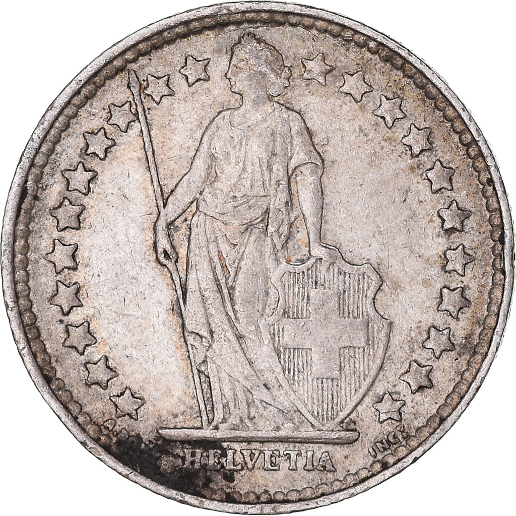 Moneta, Svizzera, 1/2 Franc, 1921, Bern, BB, Argento, KM:23