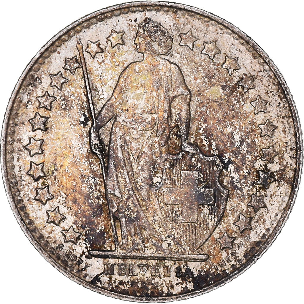Coin, Switzerland, 1/2 Franc, 1951, Bern, AU(55-58), Silver, KM:23