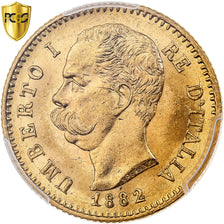 Italia, Umberto I, 20 Lire, 1882, Rome, Oro, PCGS, MS64+, KM:21