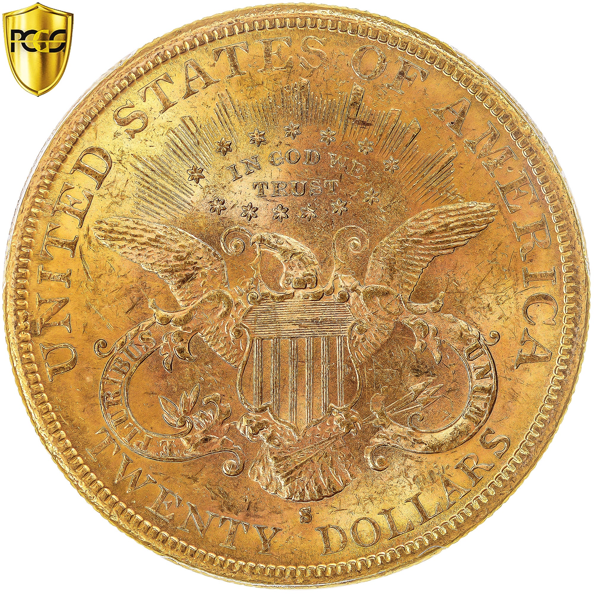 États-Unis, 20 Dollars, Coronet Head, 1882, San Francisco, Or, PCGS, MS61