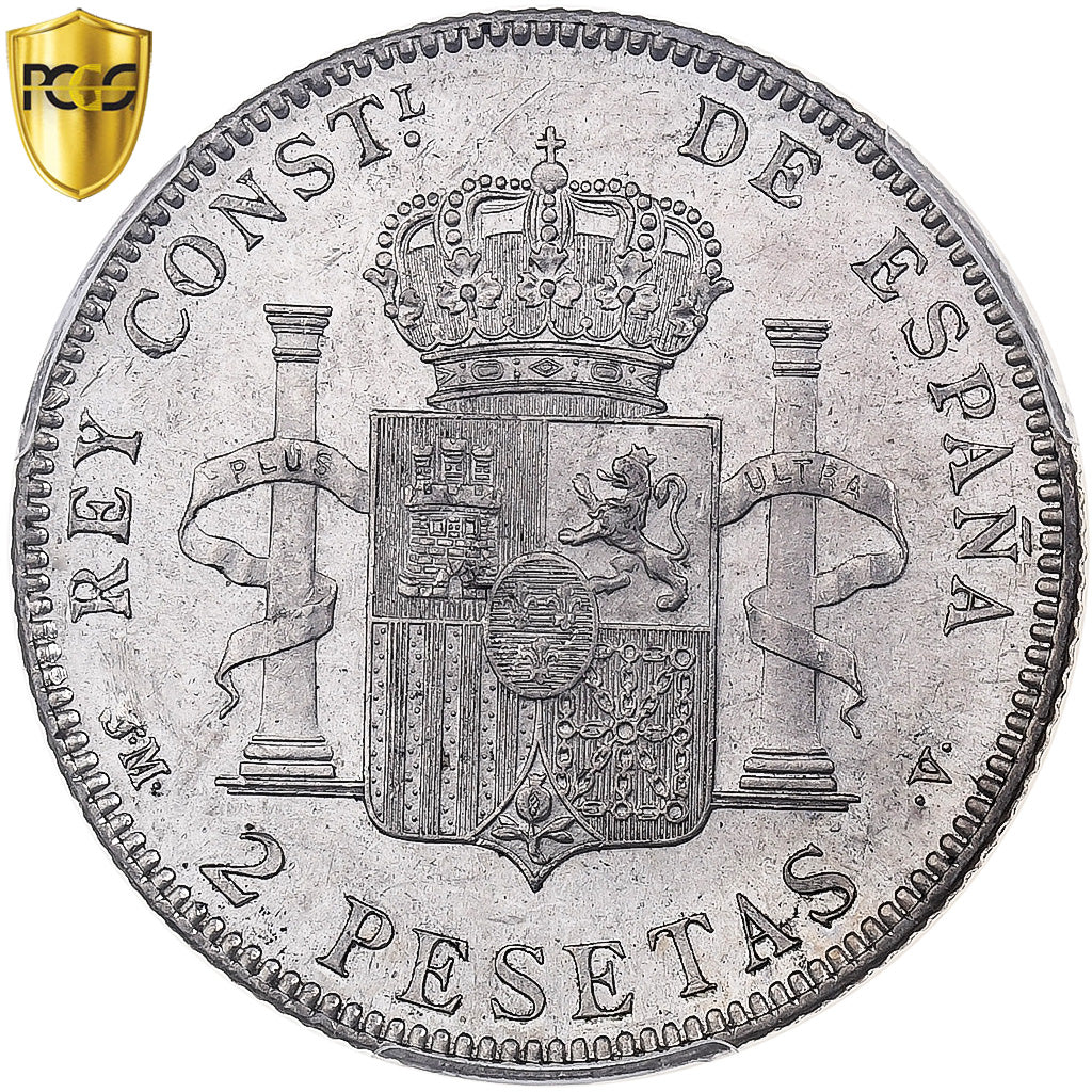 Monnaie, Espagne, Alfonso XIII, 2 Pesetas, 1905, Madrid, PCGS, MS63, SPL