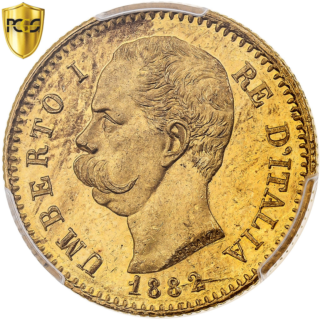 Italie, Umberto I, 20 Lire, 1882, Rome, Or, PCGS, MS63, KM:21