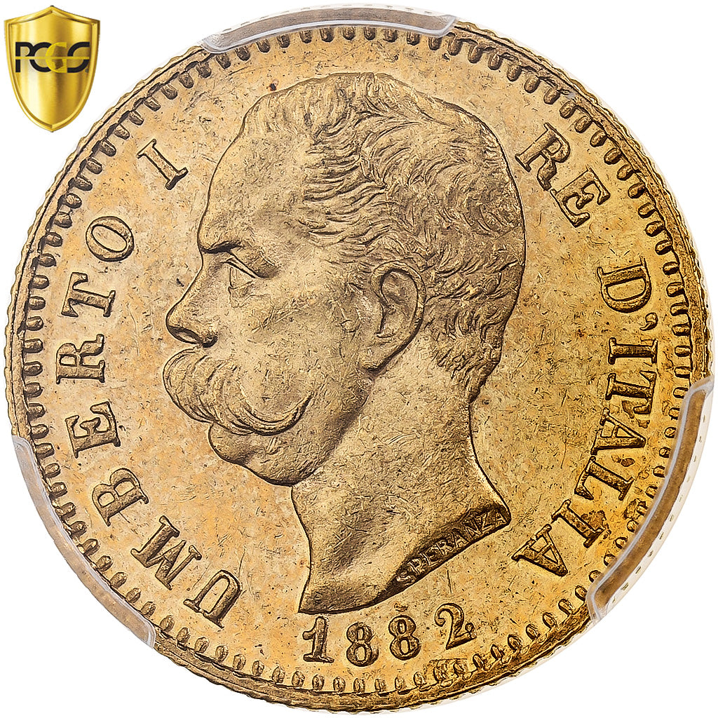 Italie, Umberto I, 20 Lire, 1882, Rome, Or, PCGS, MS63, KM:21