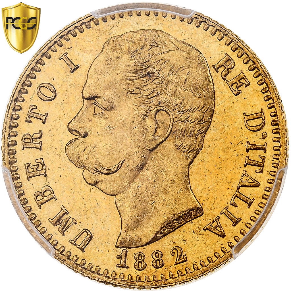 Italie, Umberto I, 20 Lire, 1882, Rome, Or, PCGS, MS63, KM:21