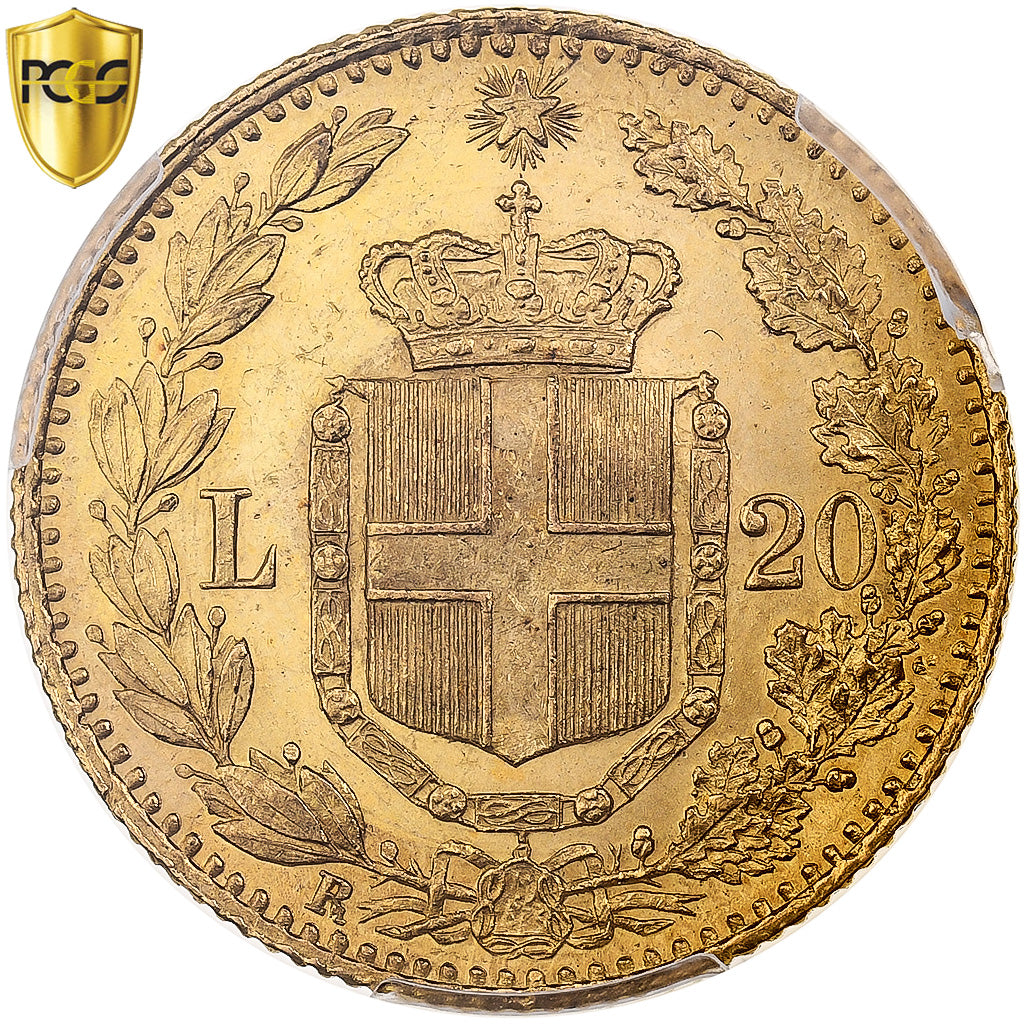 Italie, Umberto I, 20 Lire, 1882, Rome, Or, PCGS, MS63, KM:21