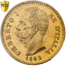 Italie, Umberto I, 20 Lire, 1882, Rome, Or, PCGS, MS64, KM:21