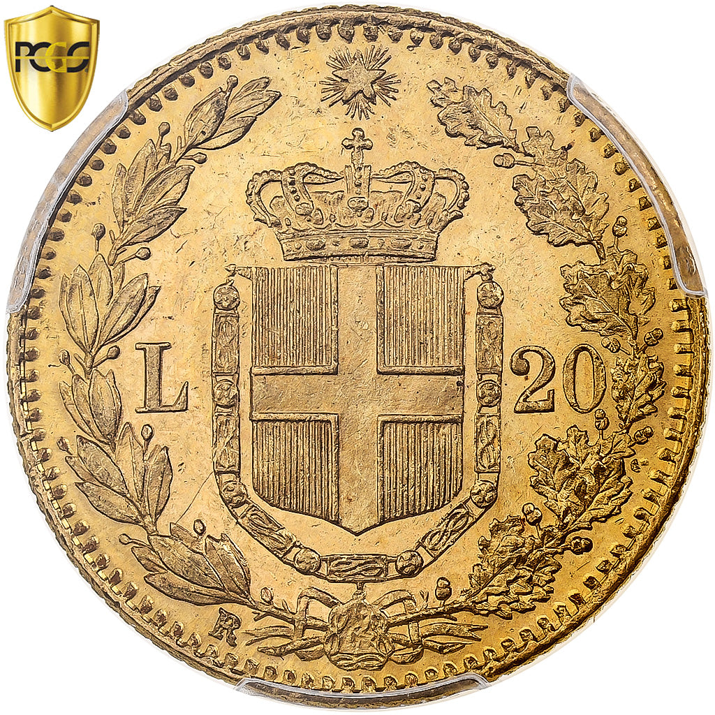 Italie, Umberto I, 20 Lire, 1882, Rome, Or, PCGS, MS64, KM:21