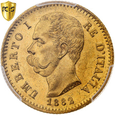 Italie, Umberto I, 20 Lire, 1882, Rome, Or, PCGS, MS64, KM:21