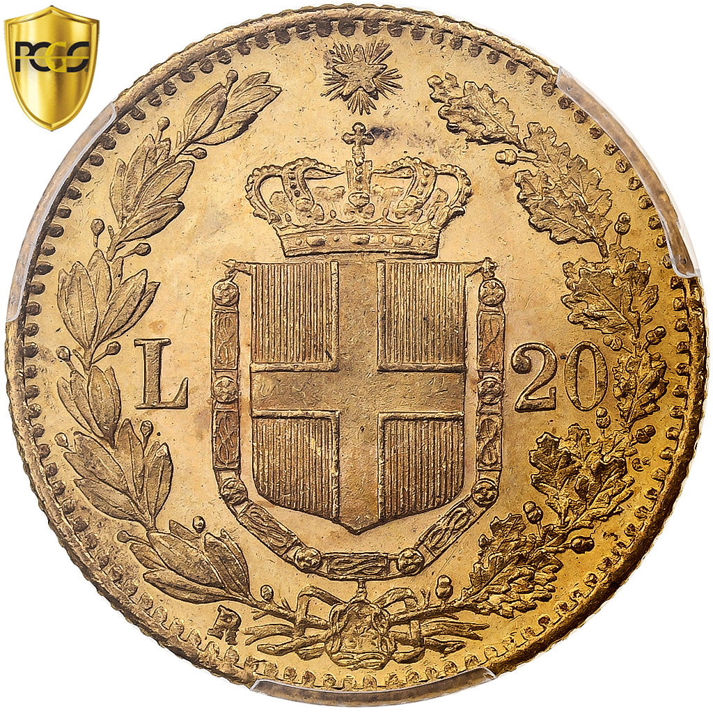 Italie, Umberto I, 20 Lire, 1882, Rome, Or, PCGS, MS64, KM:21