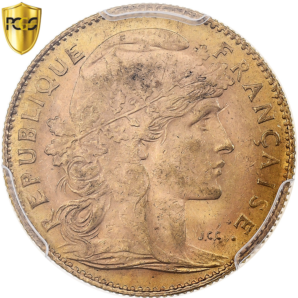 Francia, 10 Francs, Marianne, 1911, Paris, Oro, PCGS, SPL, Le Franc:F.509