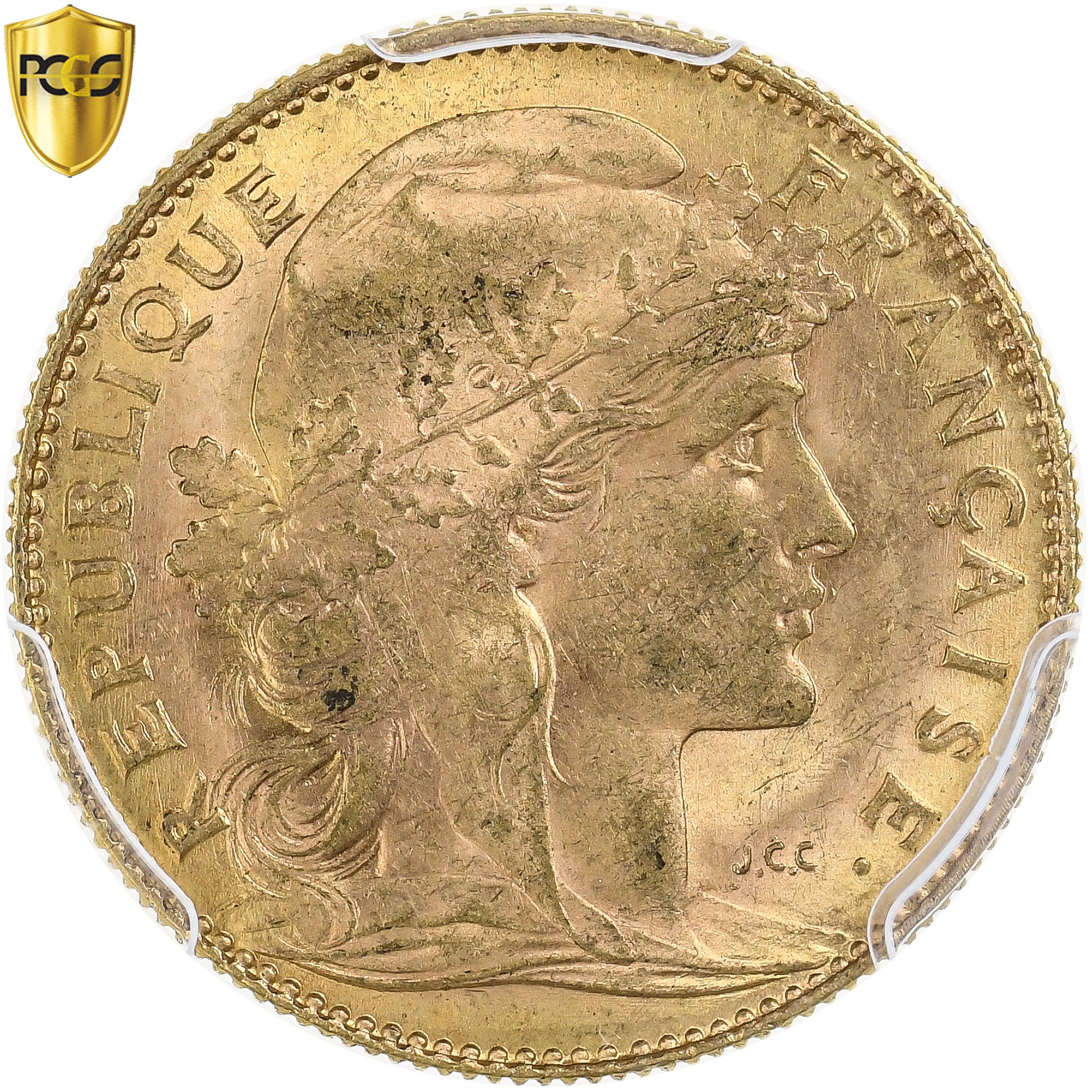 France, 10 Francs, Marianne, 1912, Paris, Gold, PCGS, MS62, Gadoury:1017