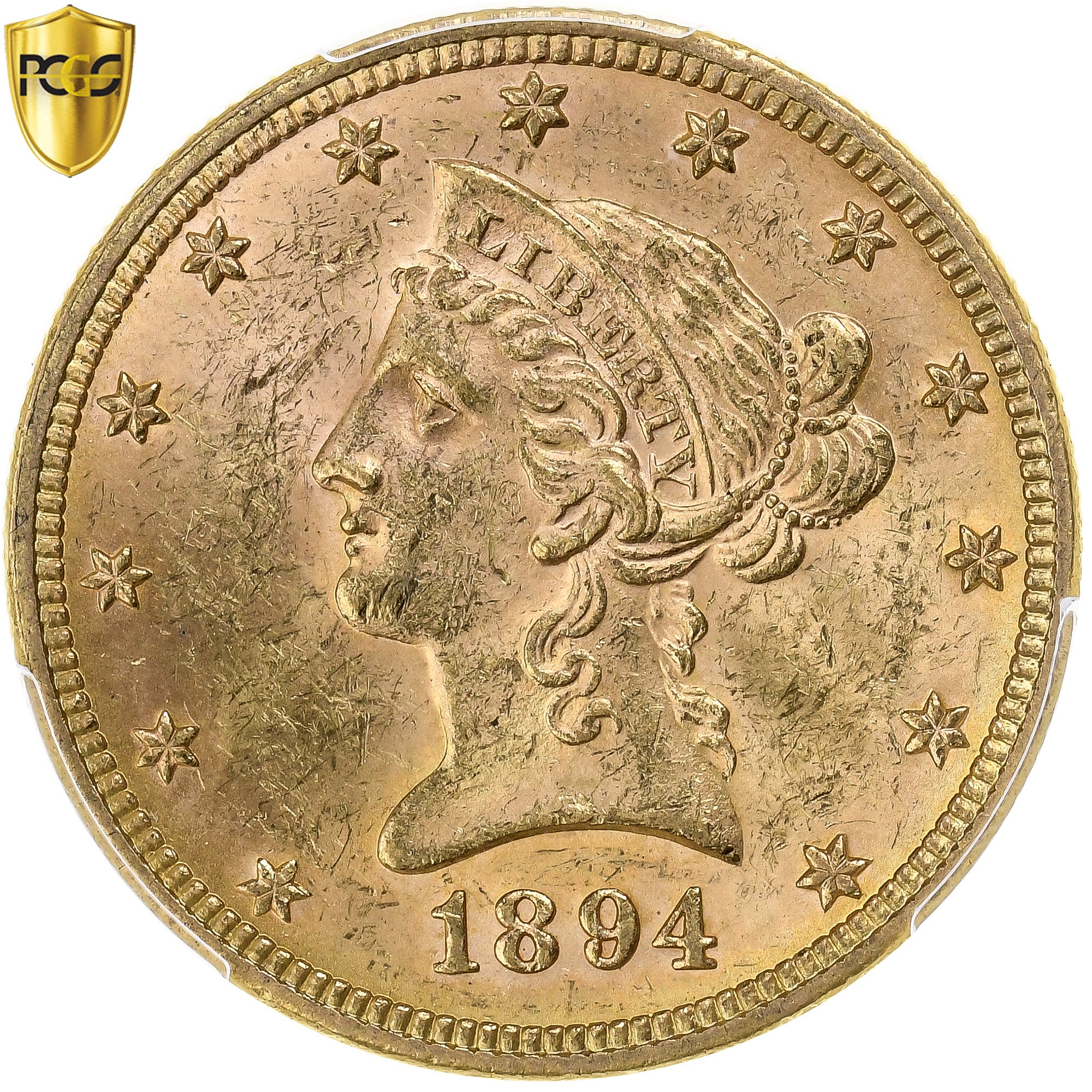 Verenigde Staten, 10 Dollars, Coronet Head, 1894, Philadelphia, Goud, PCGS
