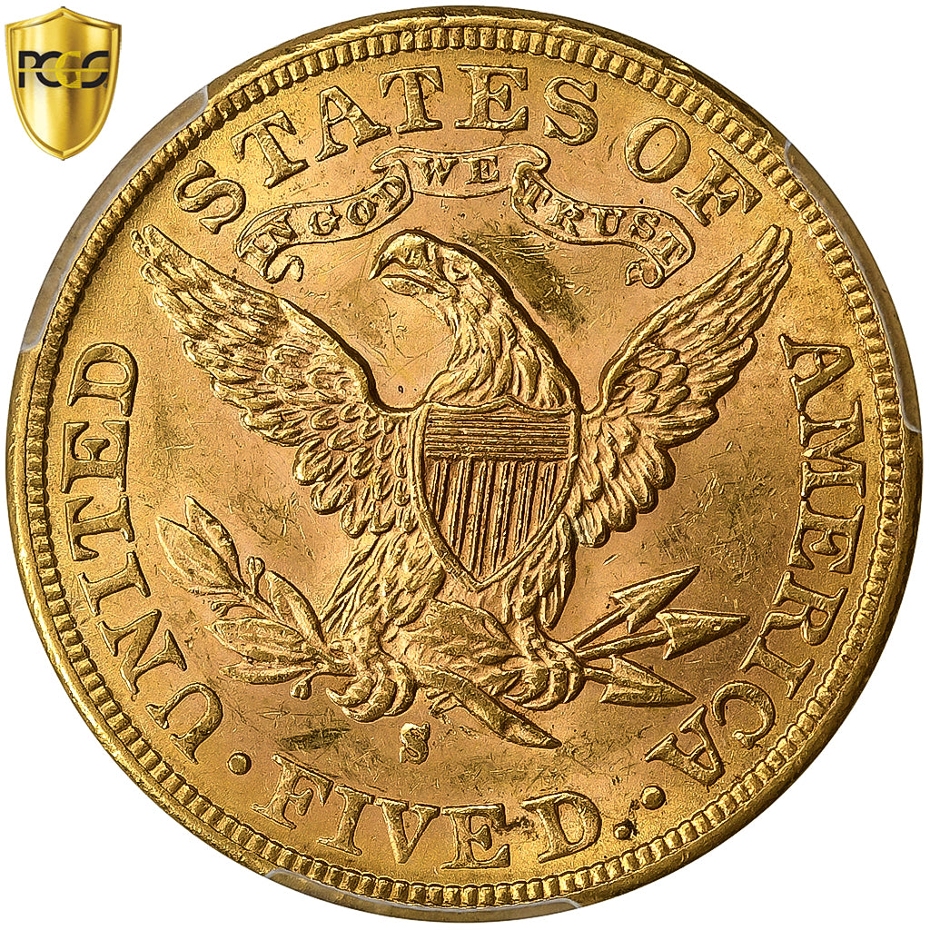 United States, $5, Half Eagle, Coronet Head, 1885, San Francisco, Gold, PCGS