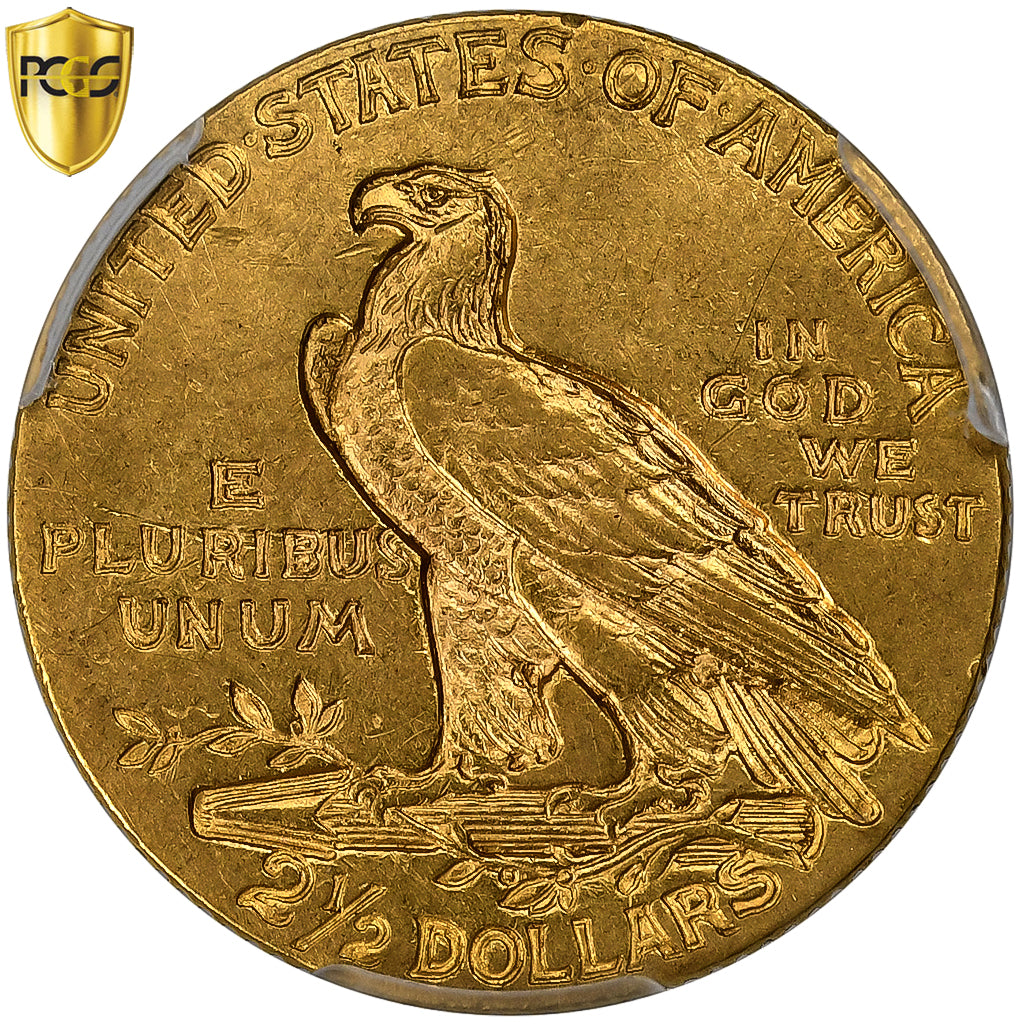 United States, $2.50, Quarter Eagle, Indian Head, 1908, Philadelphia, Gold