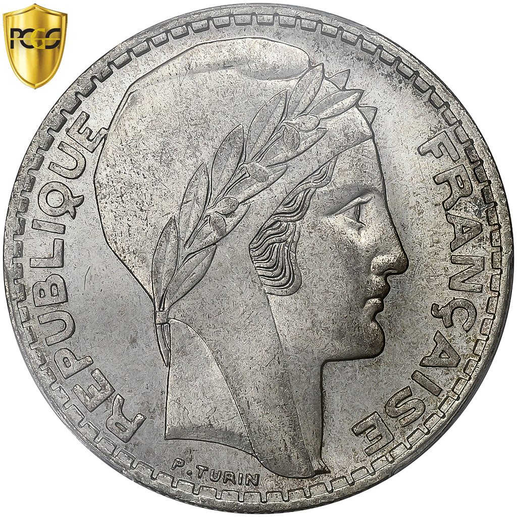Francia, 20 Francs, Turin, 1934, Paris, Argento, PCGS, SPL+, Le Franc:F.400