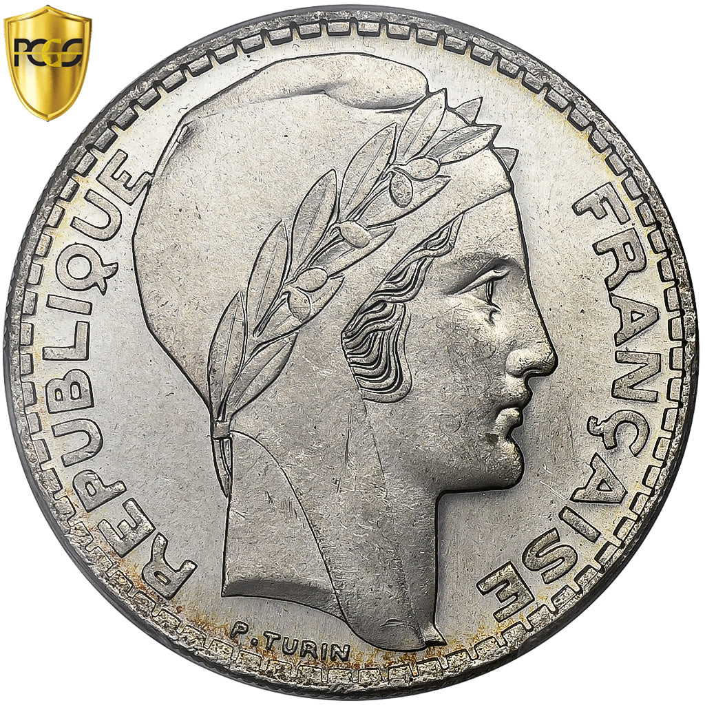 Francia, 20 Francs, Turin, 1934, Paris, Argento, PCGS, SPL+, Le Franc:F.400