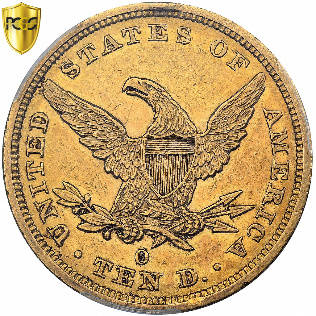 United States, $10, Eagle, Coronet Head, 1844, New Orleans, Gold, AU58, KM:66.2
