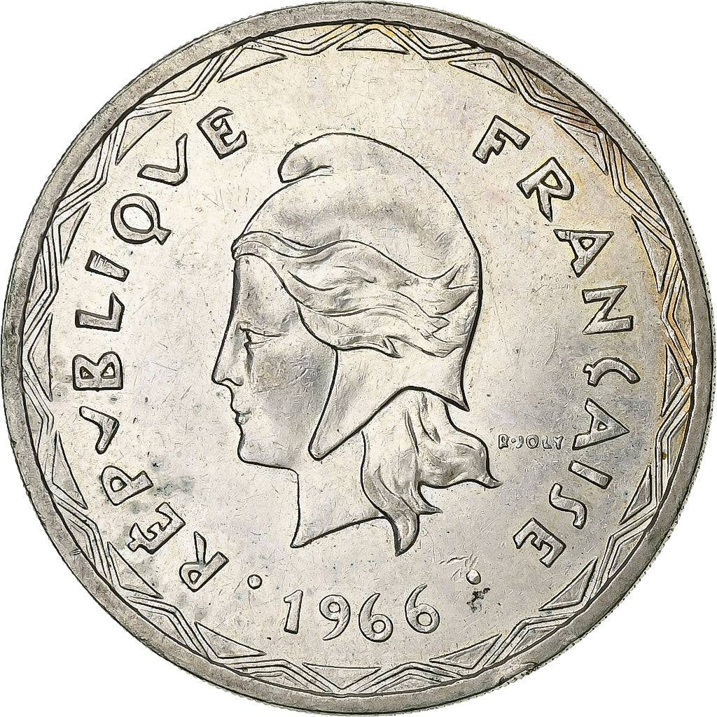 New Hebrides, 100 Francs, 1966, Paris, Silver, AU(55-58), Lecompte:59, KM:1