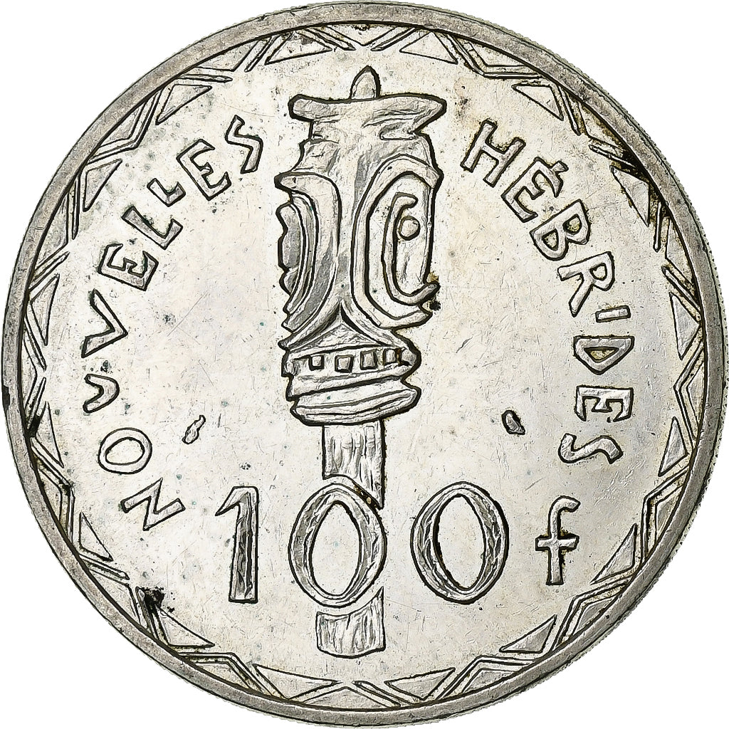 New Hebrides, 100 Francs, 1966, Paris, Silver, AU(55-58), Lecompte:59, KM:1