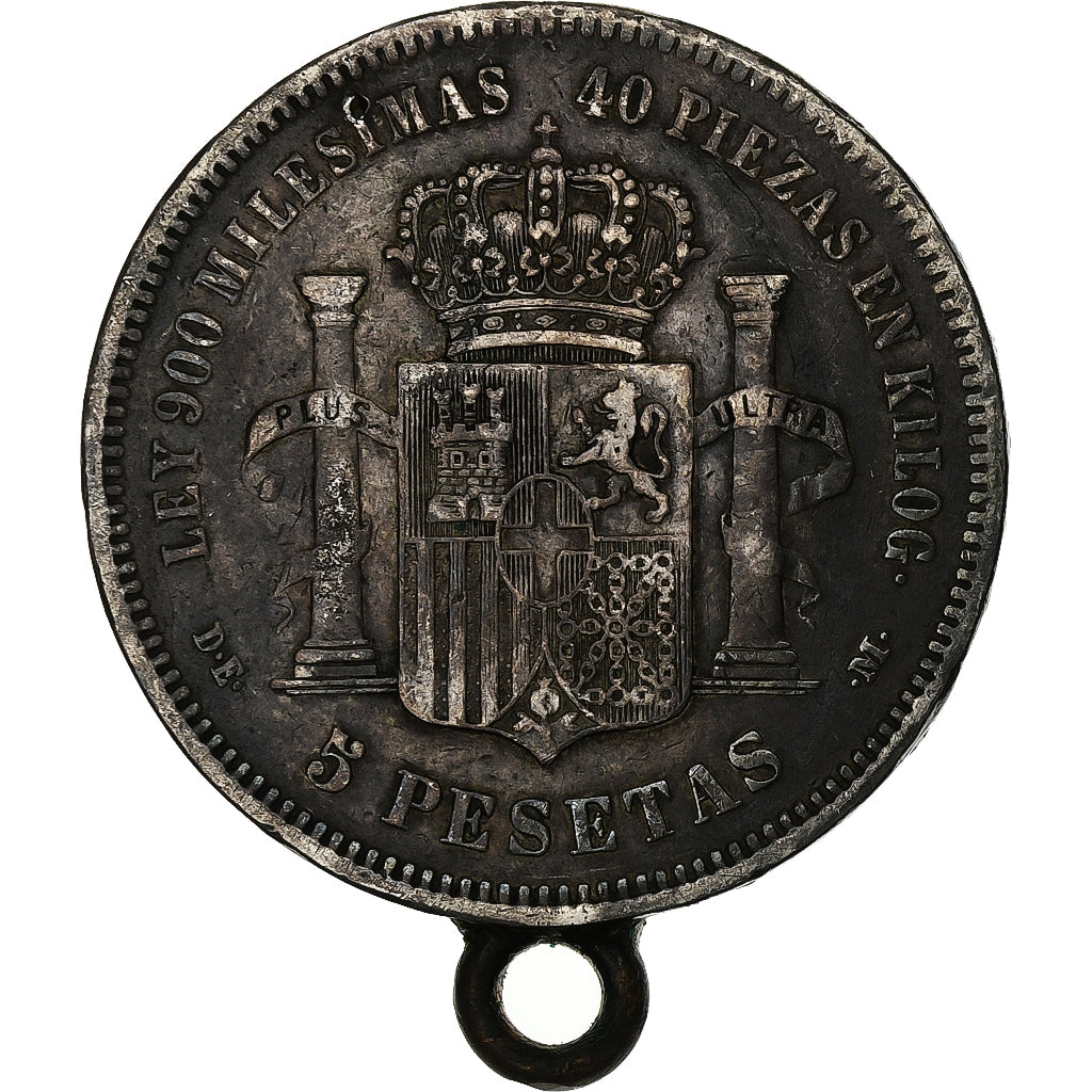 Spain, Amadeao I, 5 Pesetas, 1871, Madrid, Silver, VF(30-35), KM:666