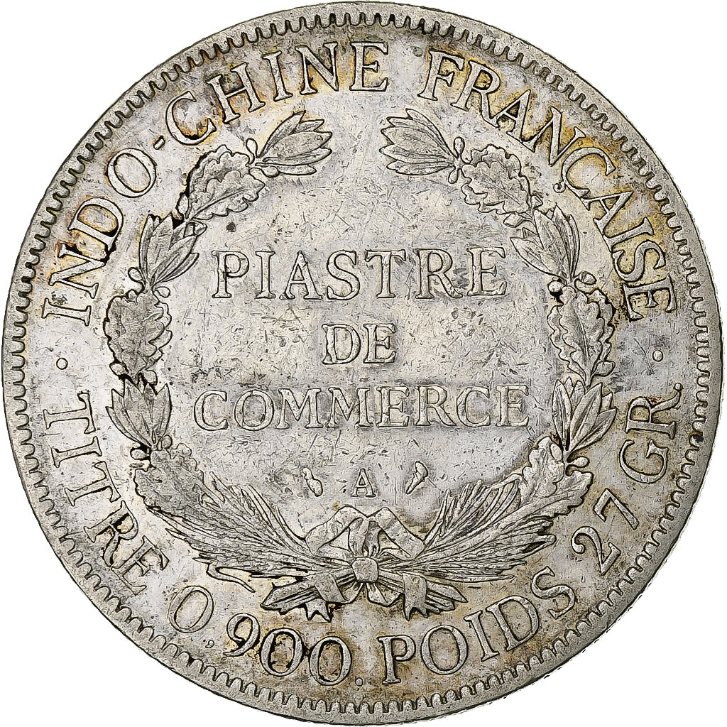 FRENCH INDO-CHINA, Piastre, 1909, Paris, Silver, VF(20-25), Lecompte:292