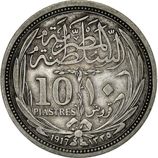 Egypt, Hussein Kamil, 10 Piastres, 1917/AH1335, Silver, EF(40-45), KM:320
