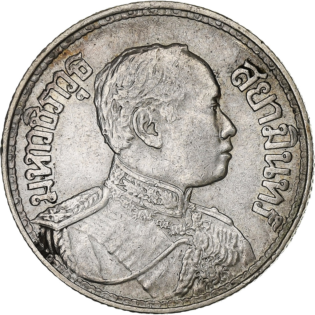 Thailand, Rama VI, Baht, 1916, Silver, AU(50-53), KM:45