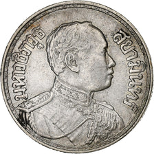 Thailand, Rama VI, Baht, 1916, Silver, AU(50-53), KM:45