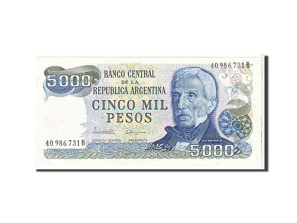 Banknote, Argentina, 5000 Pesos, 1977, AU(50-53)
