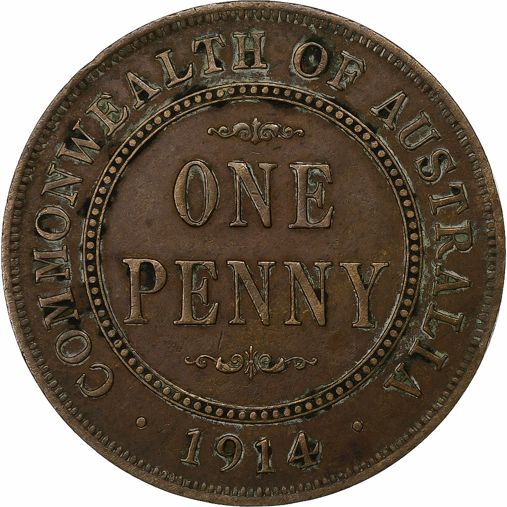 Australia, George V, Penny, 1914, London, Bronze, EF(40-45), KM:23
