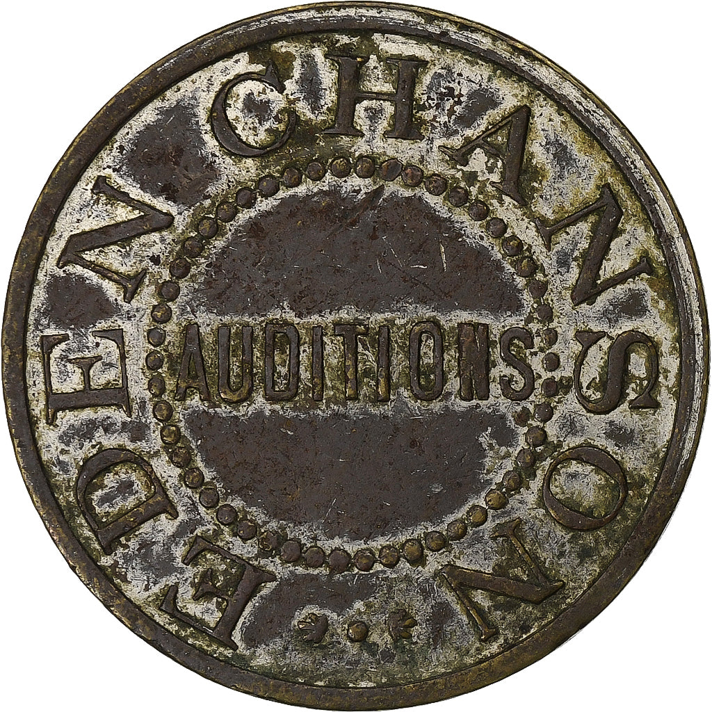 França, Token, Paris, Eden Chanson Auditions, Nickel plated brass, EF(40-45)