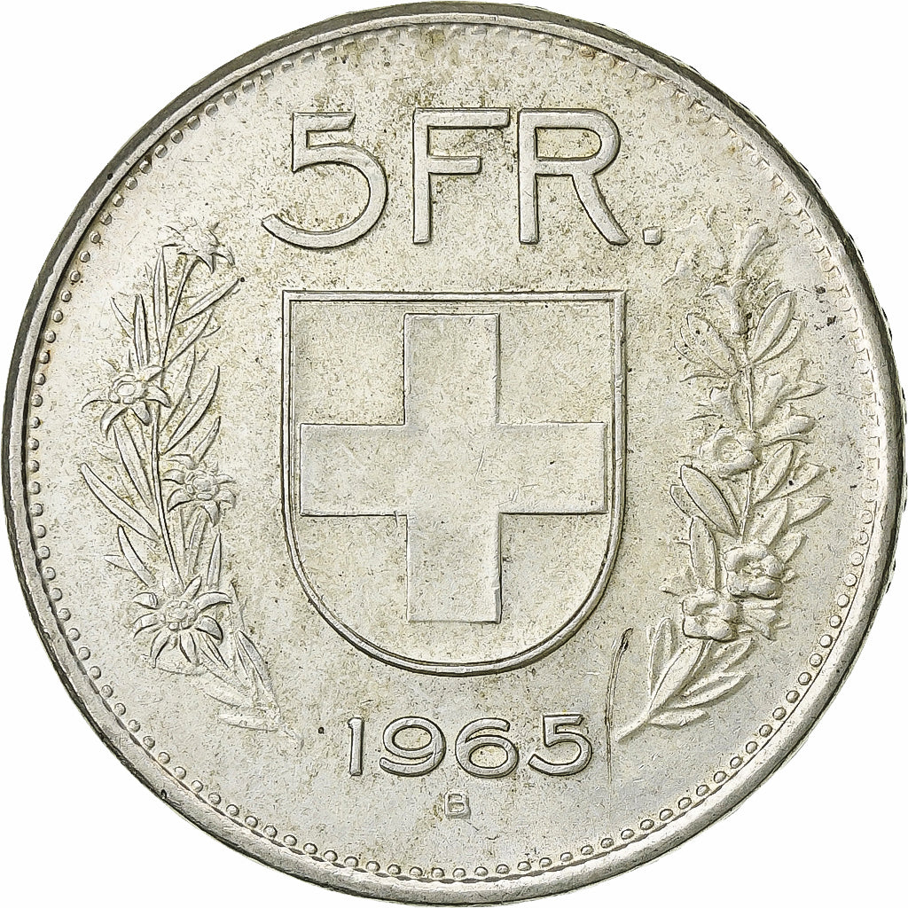 Switzerland, 5 Francs, 1965, Bern, Silver, AU(55-58), KM:40