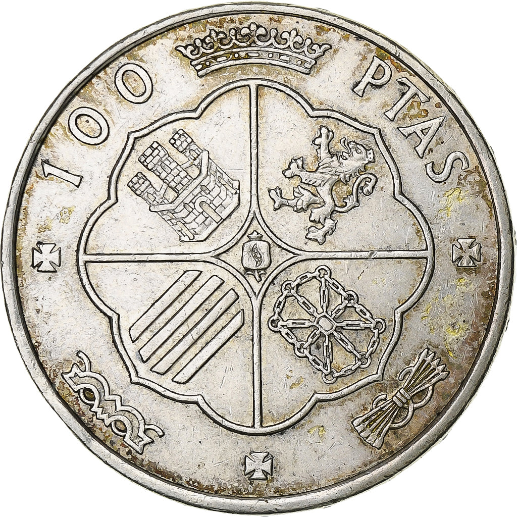 Spain, Caudillo and regent, 100 Pesetas, 1966 (68), Madrid, Silver, EF(40-45)