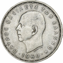 Greece, Paul I, 20 Drachmai, 1960, Silver, EF(40-45), KM:85