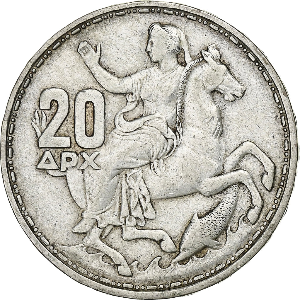 Griekenland, Paul I, 20 Drachmai, 1960, Zilver, ZF, KM:85