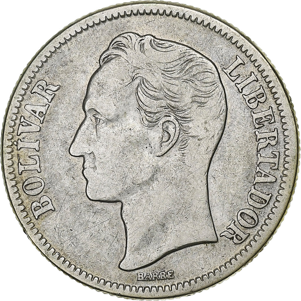 Venezuela, Gram 10, 2 Bolivares, 1945, Philadelphia, Argento, MB+, KM:23a