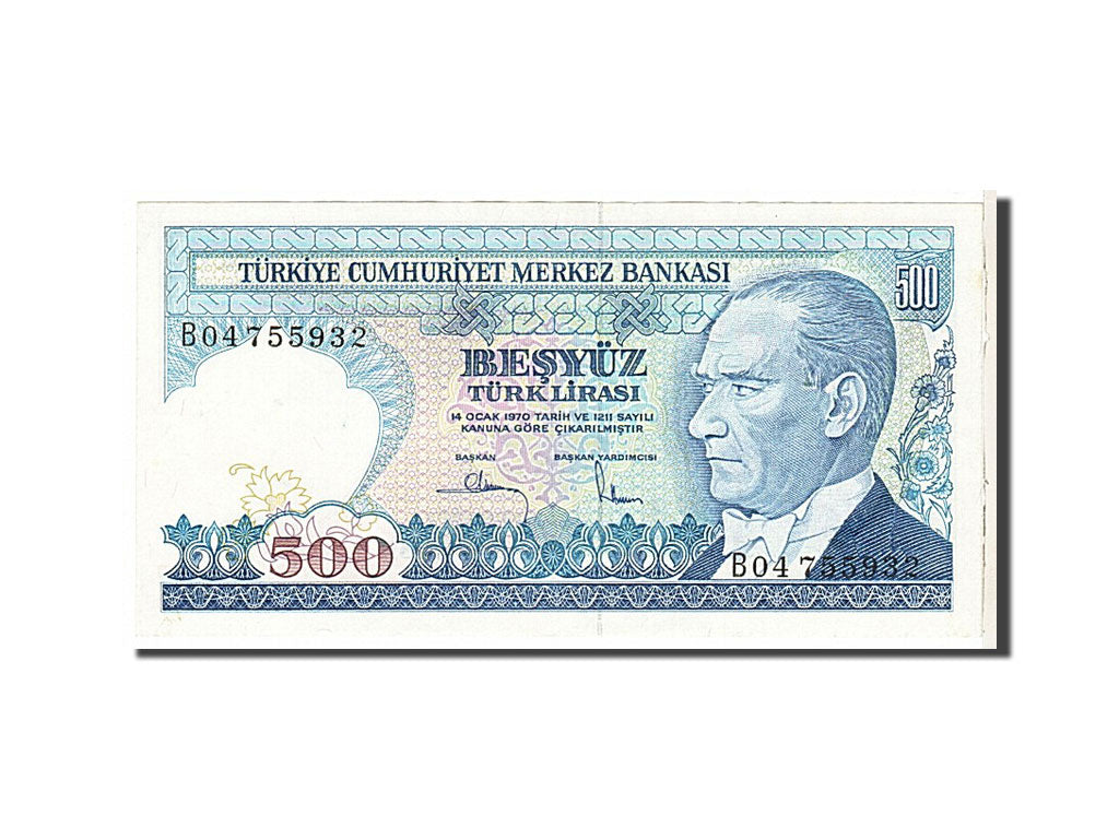 Banknote, Turkey, 500 Lira, 1970, KM:195, AU(50-53)