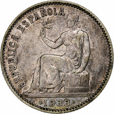 Spain, Peseta, 1933, Silver, AU(50-53), KM:750