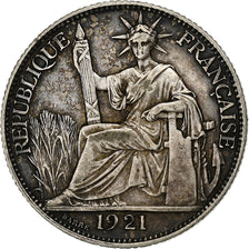 INDOCHINA FRANCESA, 20 Cents, 1921, Paris, Prata, EF(40-45), Lecompte:221