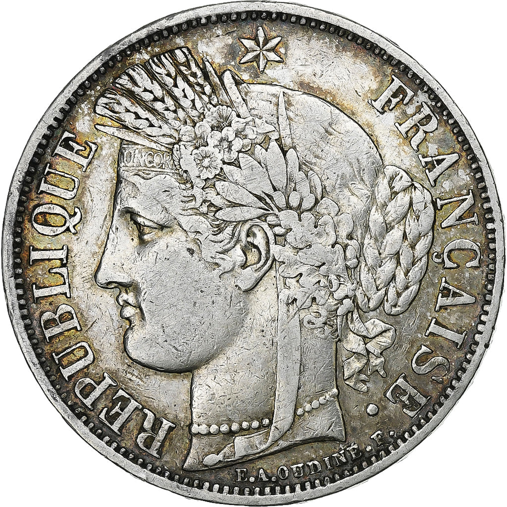 Francia, 5 Francs, Cérès, 1849, Strasbourg, Argento, BB, Gadoury:719, KM:761.2