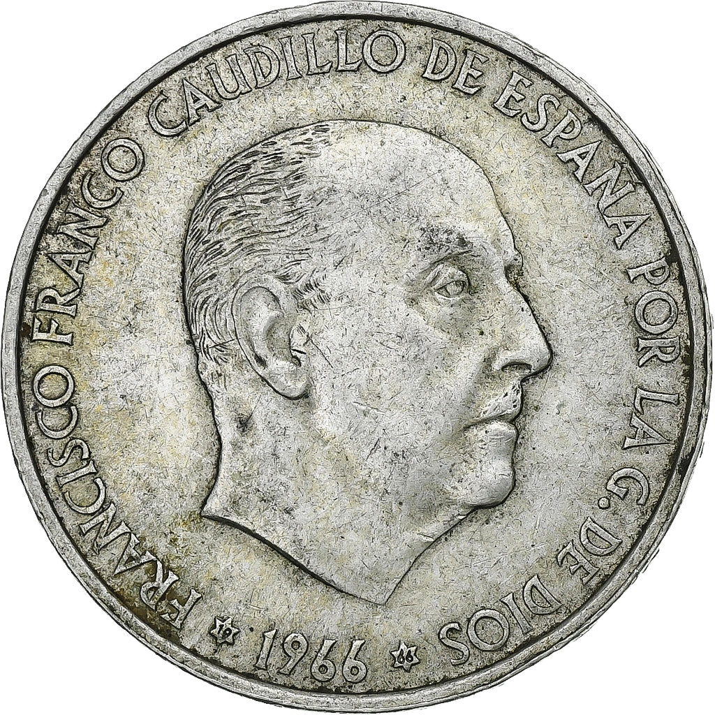 Spain, Caudillo and regent, 100 Pesetas, 1966, Madrid, Silver, EF(40-45), KM:797