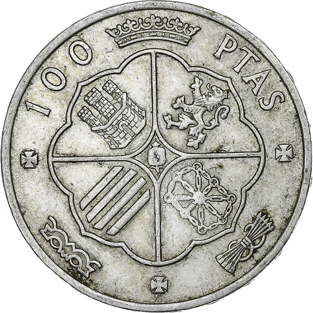 Spain, Caudillo and regent, 100 Pesetas, 1966, Madrid, Silver, EF(40-45), KM:797