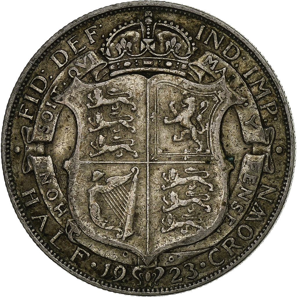 Grande-Bretagne, George V, 1/2 Crown, 1923, Argent, TTB, KM:818.2