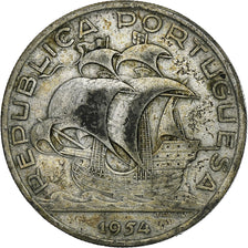 Portugal, 10 Escudos, 1954, Silver, EF(40-45), KM:586